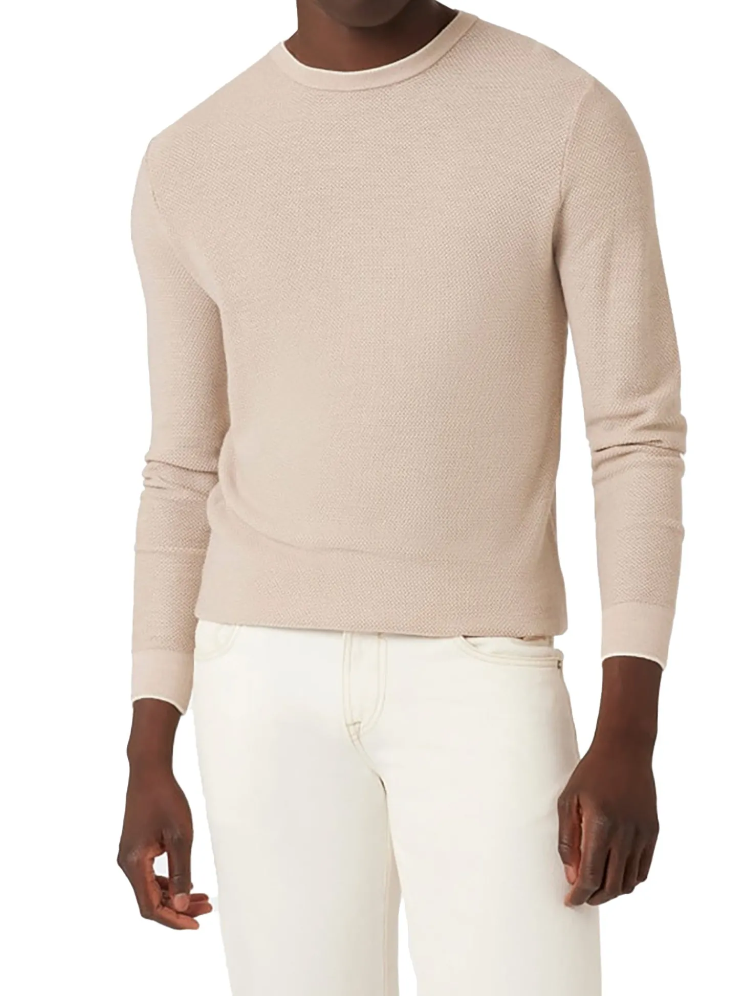 Maglione girocollo in misto lana beige