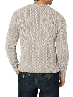 Maglione girocollo in misto cotone sabbia