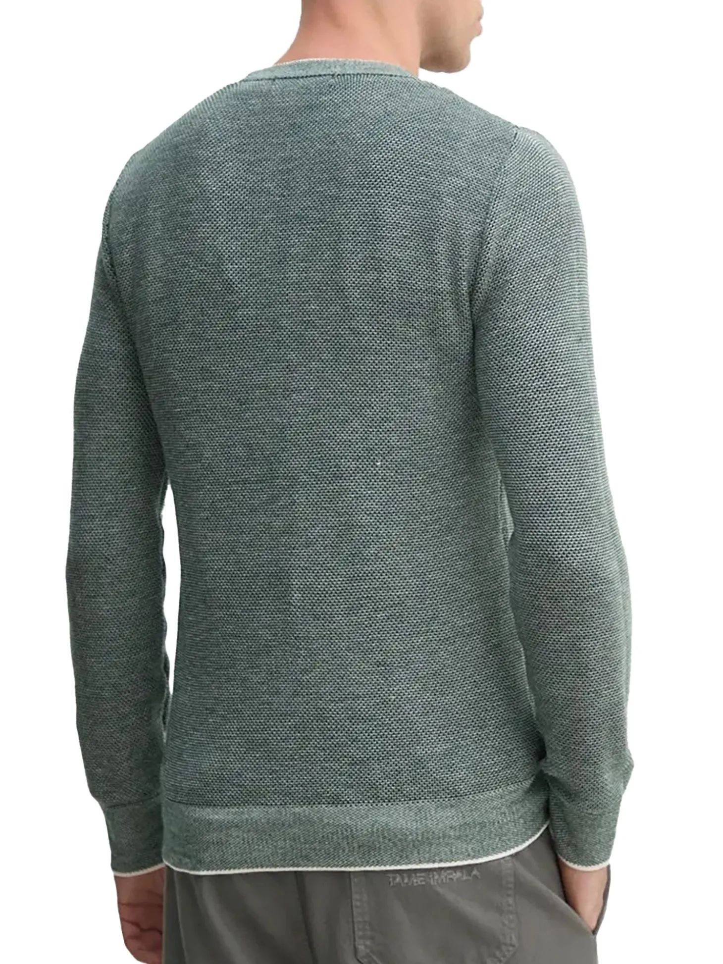 Maglione girocollo in misto lana verde