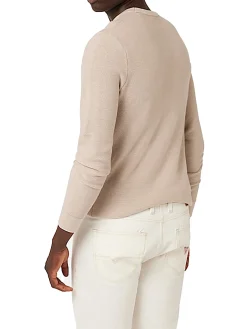 Maglione girocollo in misto lana beige