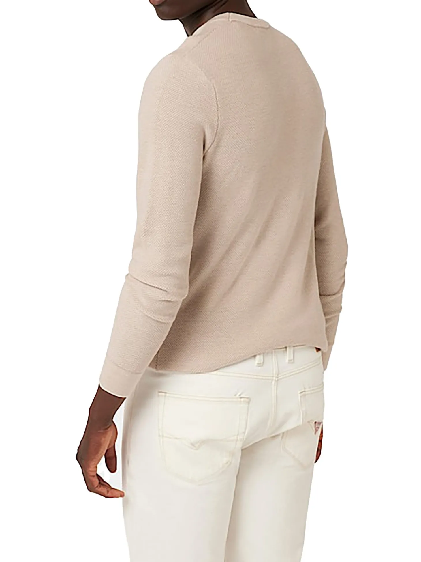 Maglione girocollo in misto lana beige