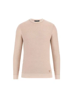 Maglione girocollo in misto lana beige