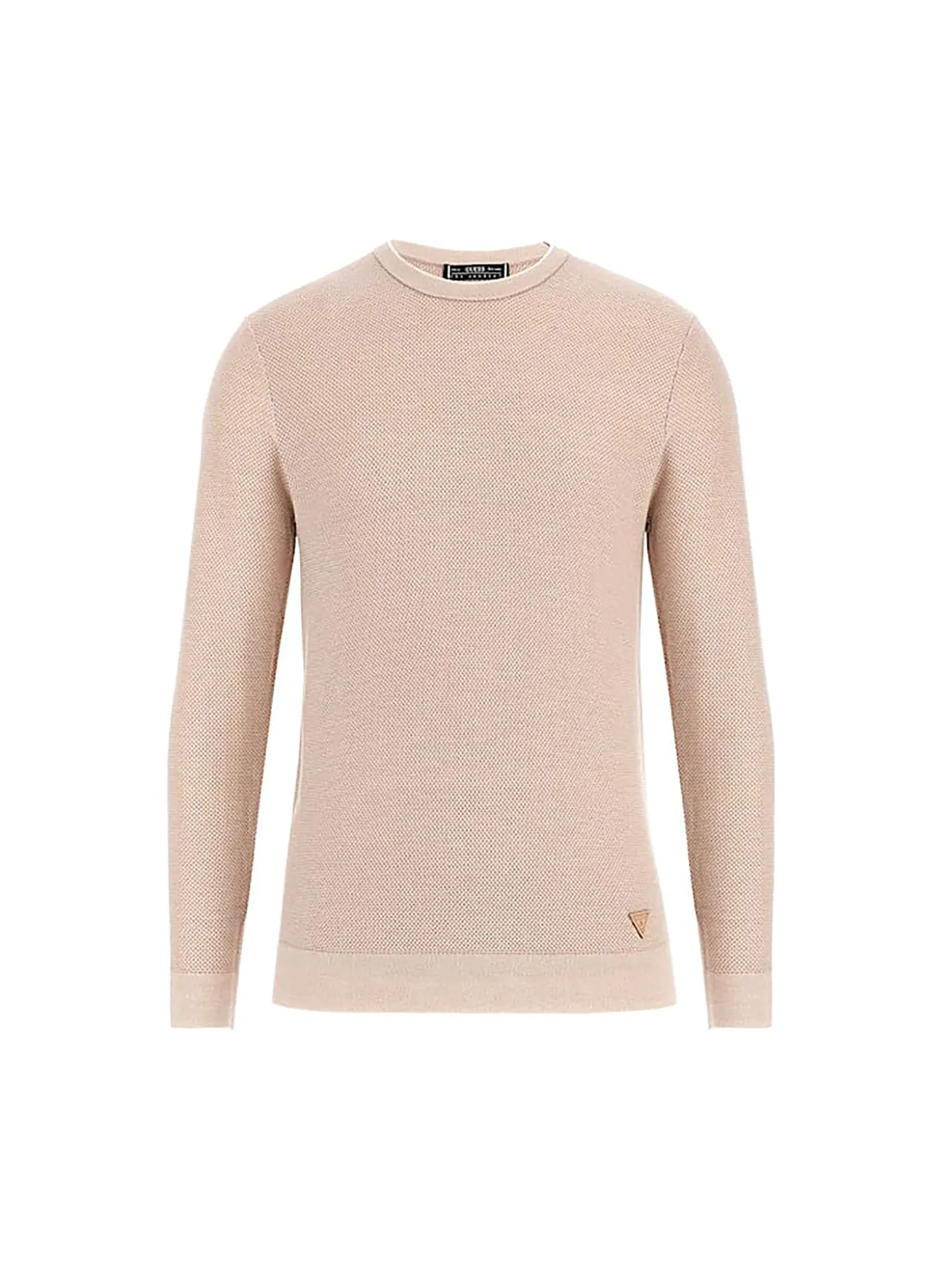 Maglione girocollo in misto lana beige