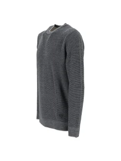 Maglione girocollo in misto lana blu