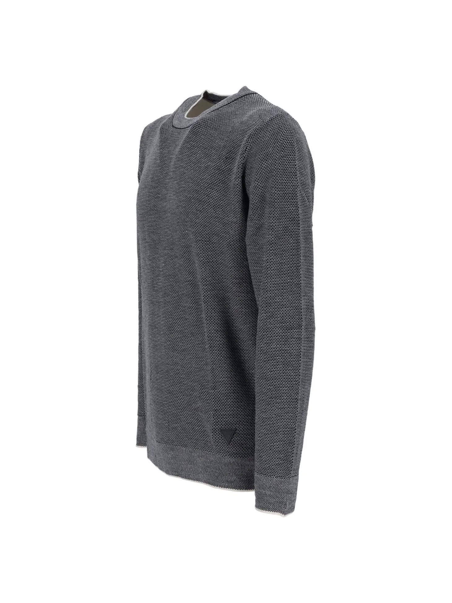 Maglione girocollo in misto lana blu