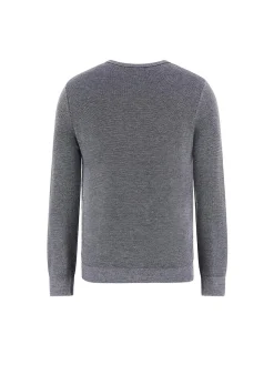 Maglione girocollo in misto lana blu