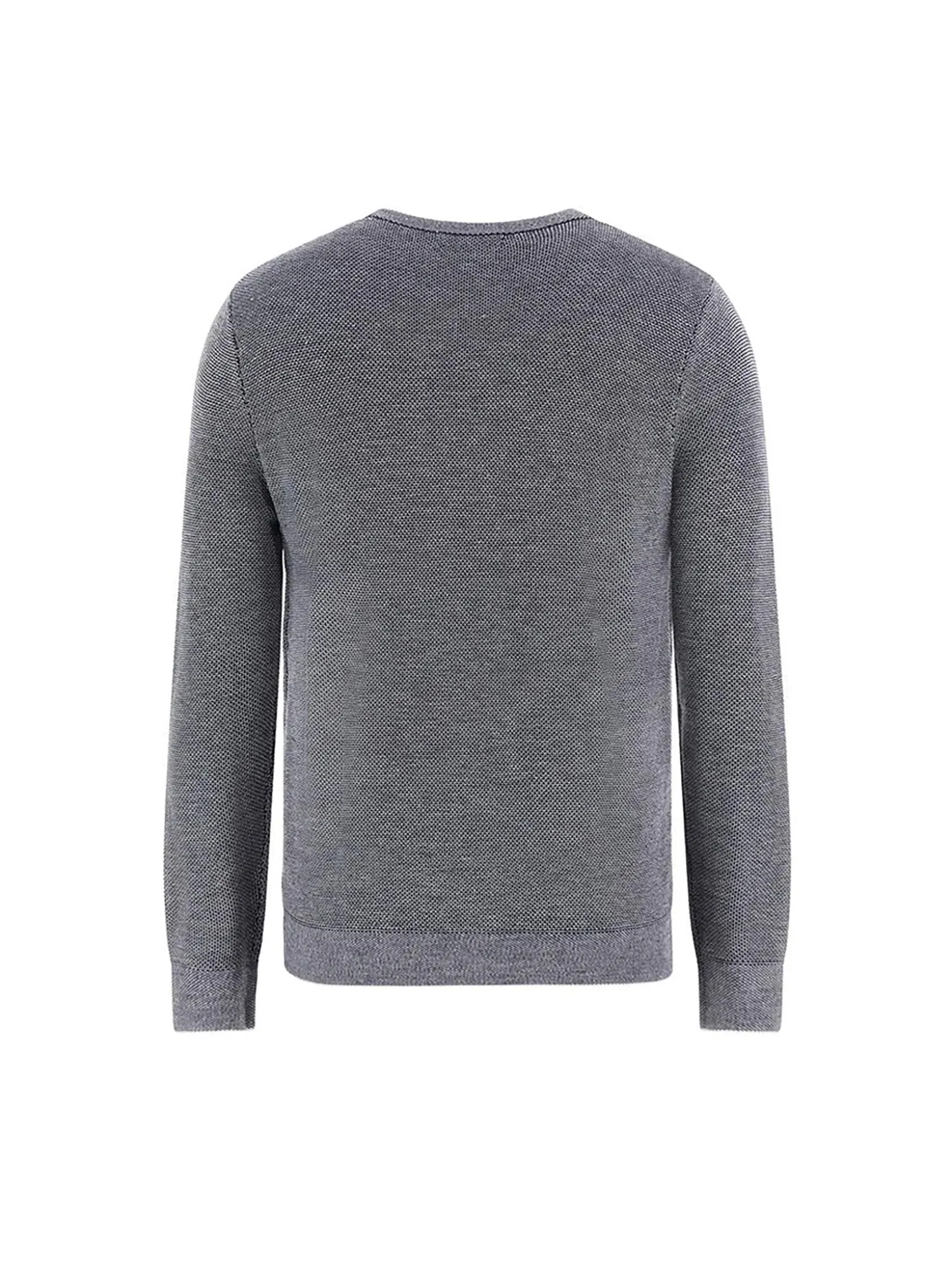 Maglione girocollo in misto lana blu
