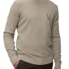 Maglione girocollo punto riso con logo ricamato Frecce Tricolori verde