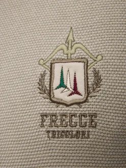 Maglione girocollo punto riso con logo ricamato Frecce Tricolori verde