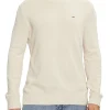 Maglione girocollo slim bianco antico