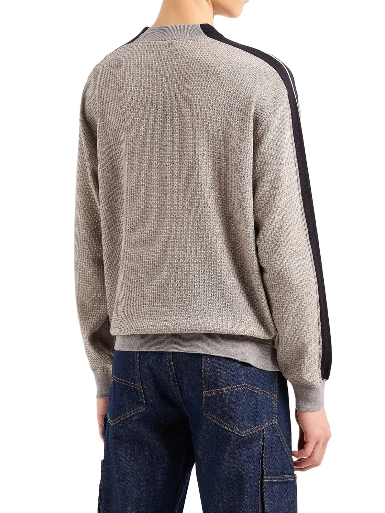 Maglione in tessuto a nido d'ape tortora