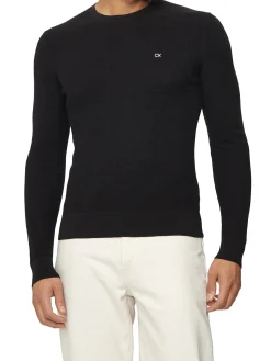 Maglione in texture con logo nero
