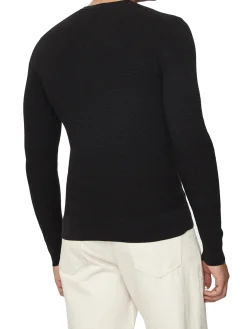 Maglione in texture con logo nero