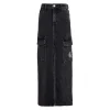 Maxi gonna in jeans black denim