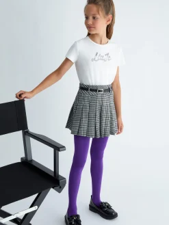 Mini gonna a pieghe principe di galles