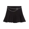 Mini gonna cinta catenella nero