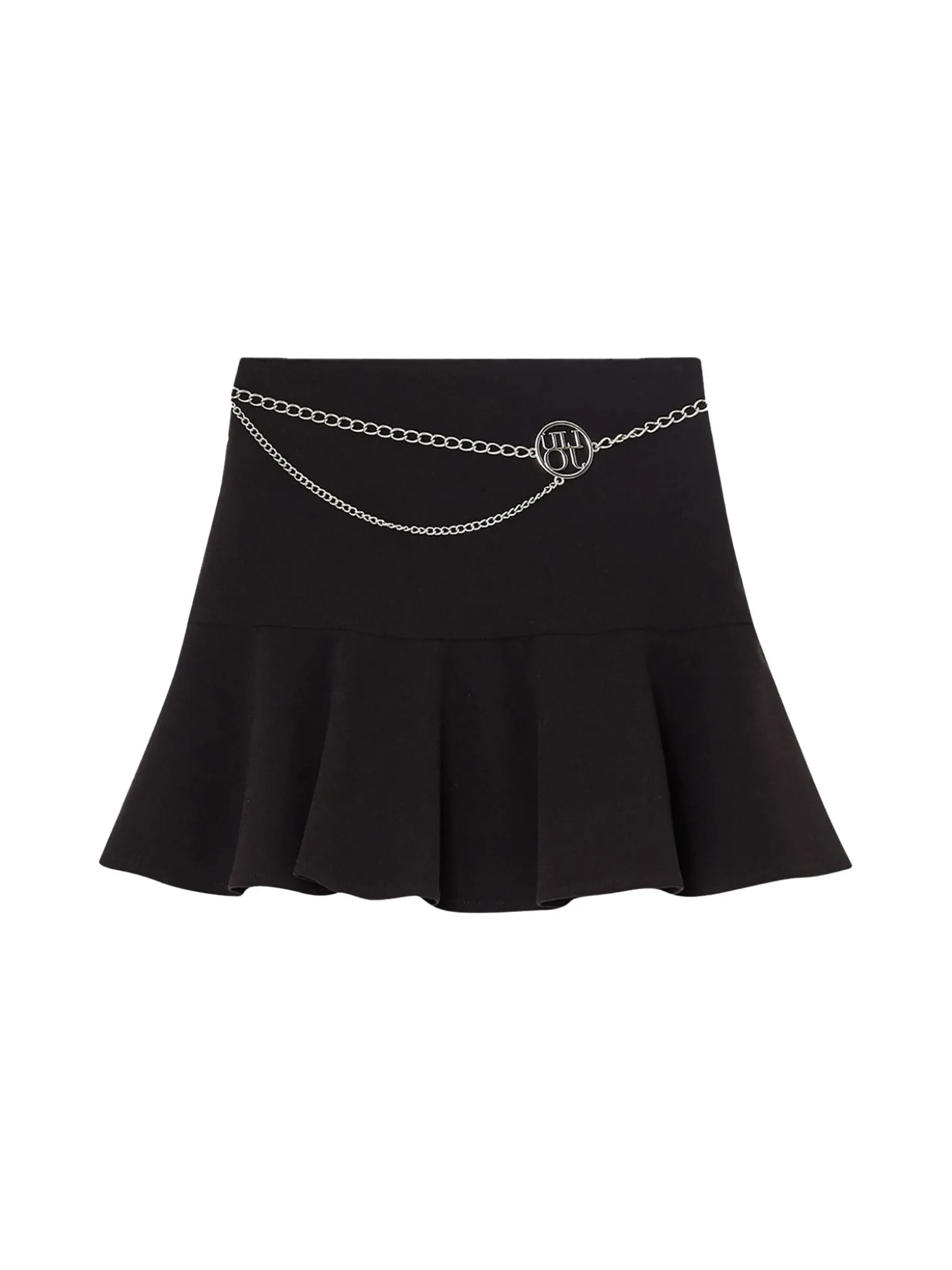 Mini gonna cinta catenella nero