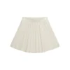 Minigonna pleated beige