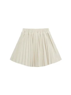 Minigonna pleated beige
