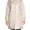 Montone lungo dettagli teddy beige