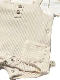 Pagliaccetto finta salopette in cotone ceramica