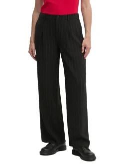 Pantalone a righe crepe nero
