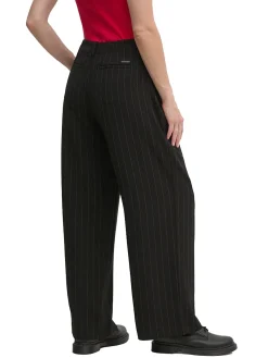 Pantalone a righe crepe nero