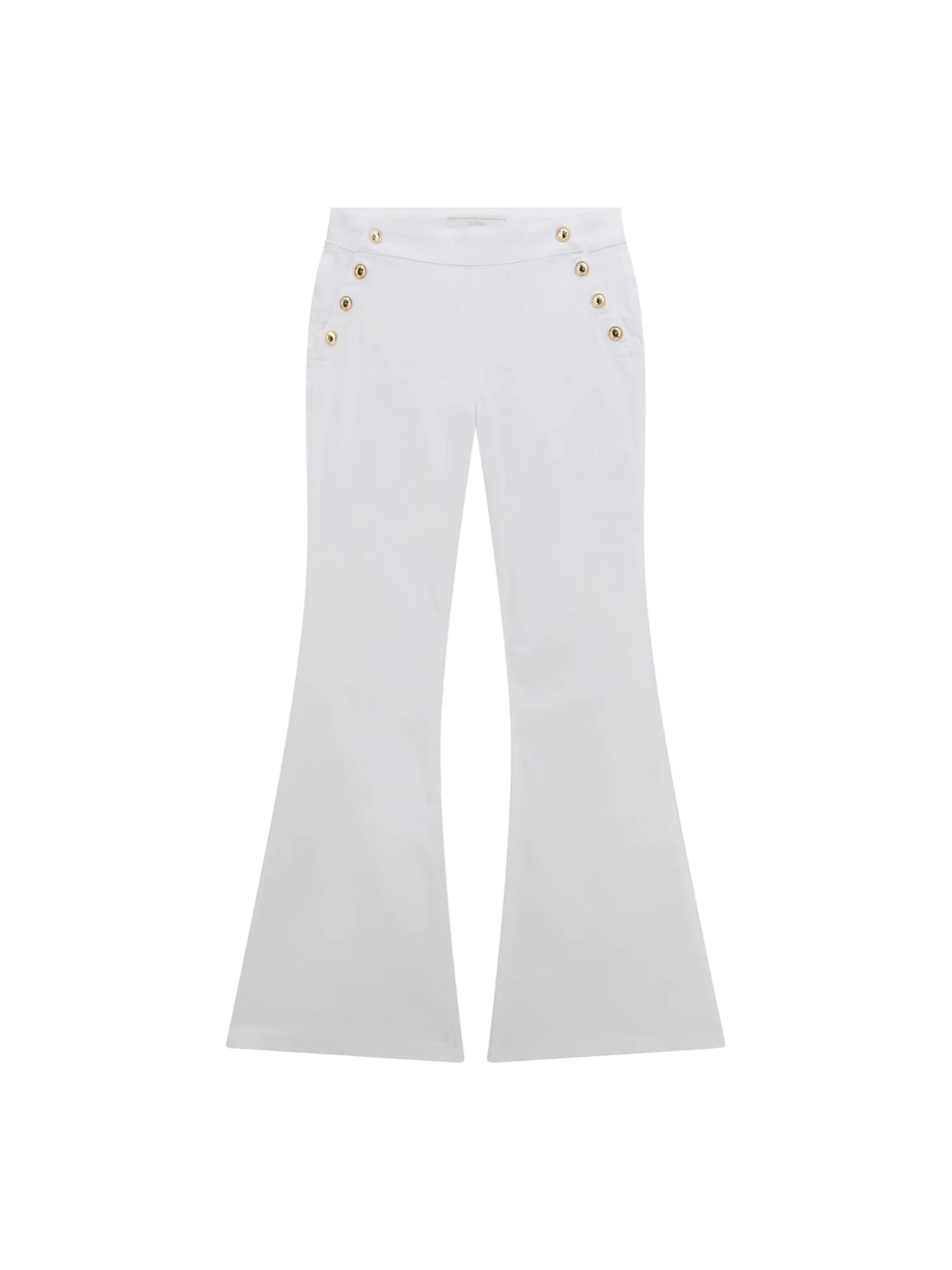 Pantalone a zampa tasche america bianco