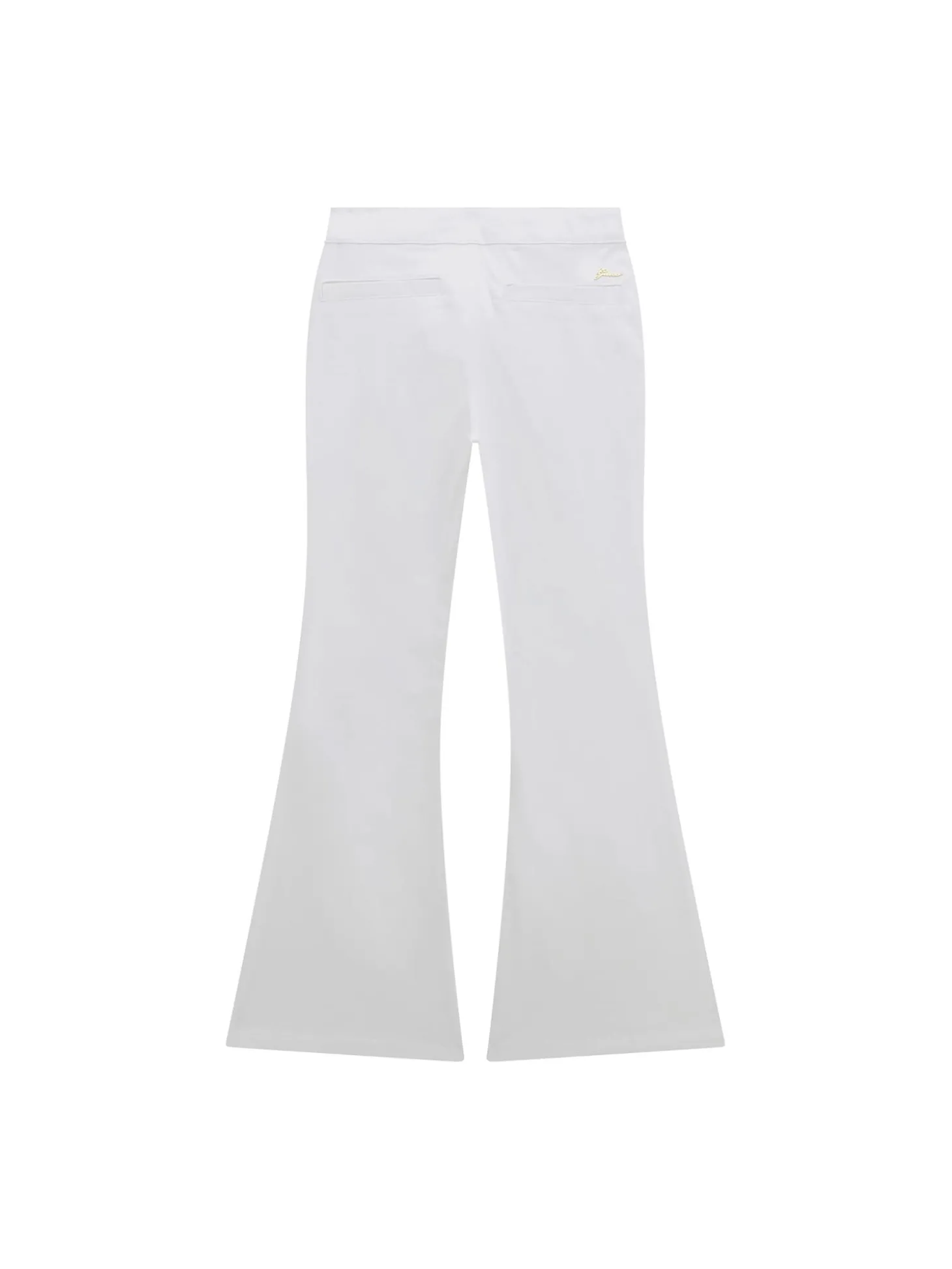 Pantalone a zampa tasche america bianco