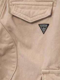 Pantalone cargo con elastici beige
