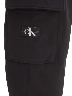 Pantalone cargo con logo sulla tasca nero