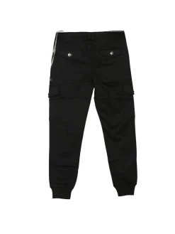 Pantalone cargo con polsini e catena nero