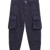 Pantalone cargo Gabardina blu