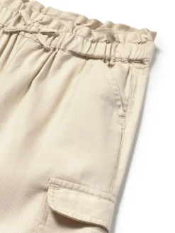 Pantalone cargo in cotone beige