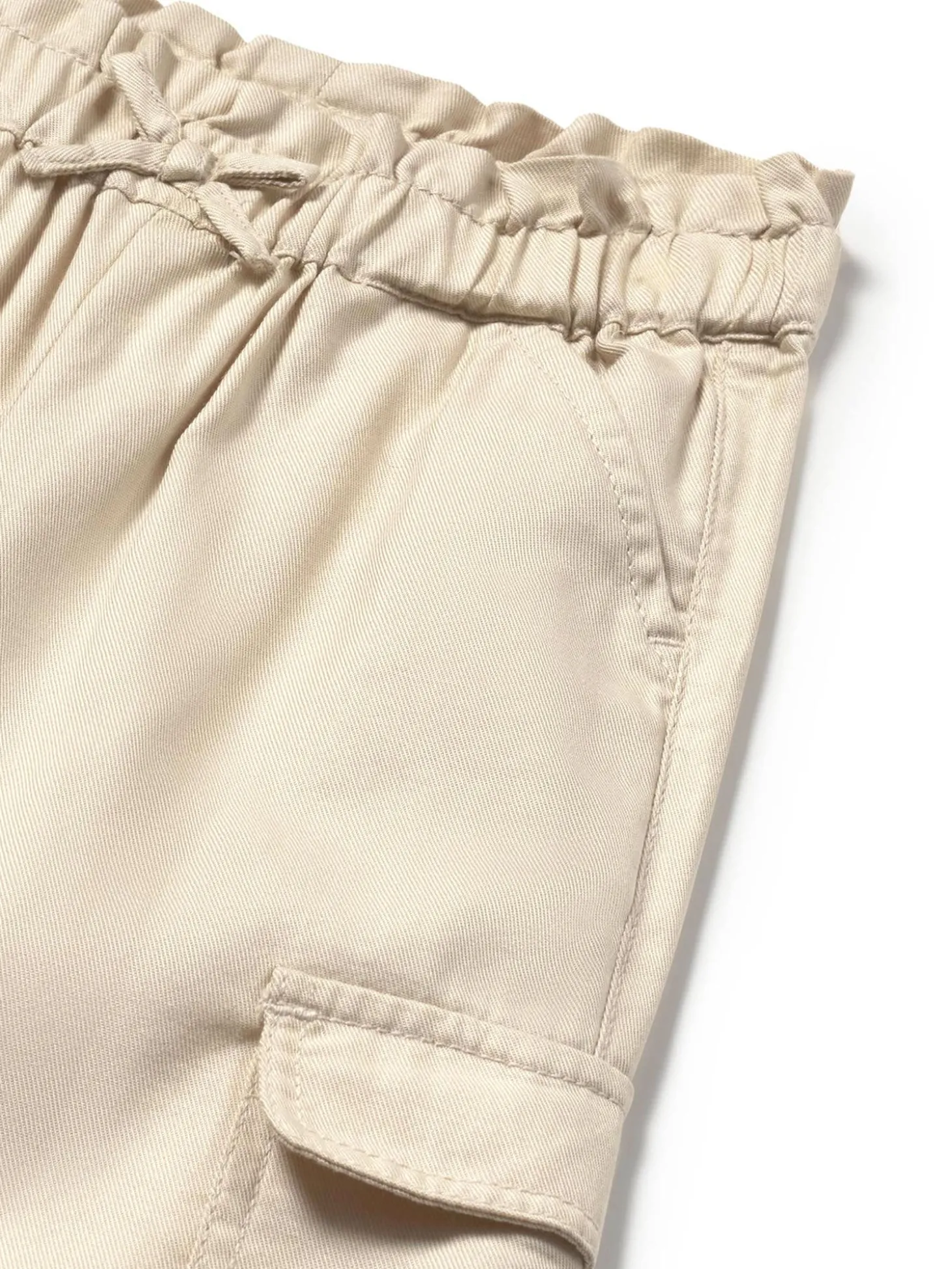 Pantalone cargo in cotone beige