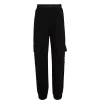 Pantalone cargo kids con elastico in vita logato nero