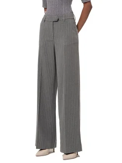 Pantalone chino a palazzo grigio gessato