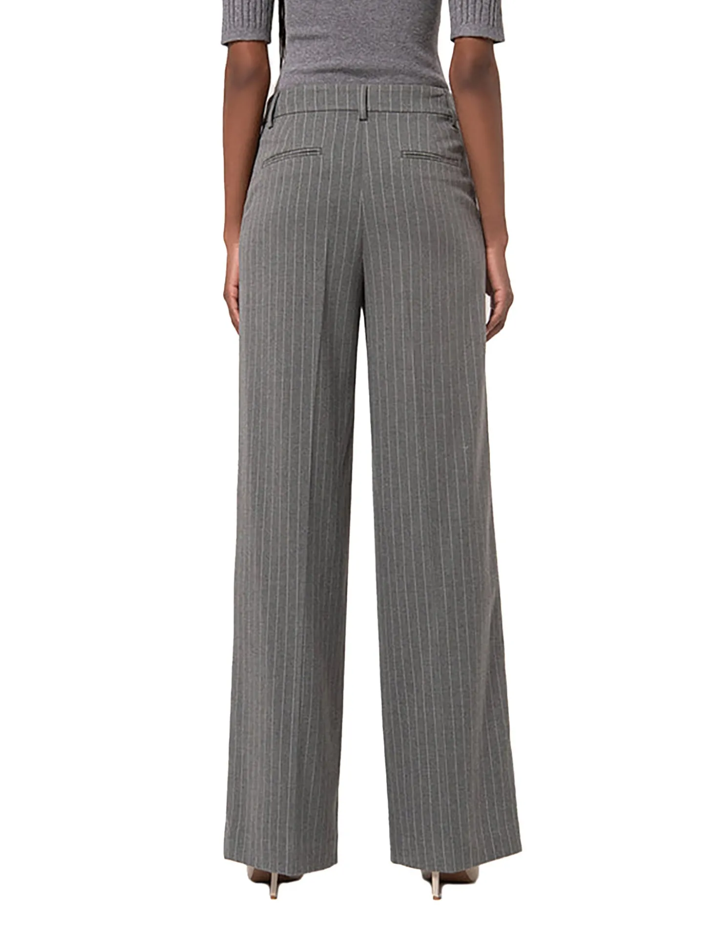 Pantalone chino a palazzo grigio gessato