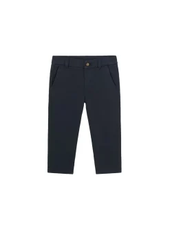 Pantalone chino basic in cotone stretch blu