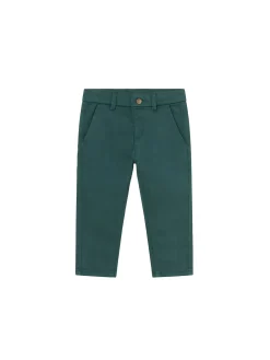 Pantalone chino basic in cotone stretch verde
