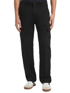 Pantalone chino cargo in cotone nero