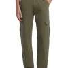 Pantalone chino cargo in cotone verde