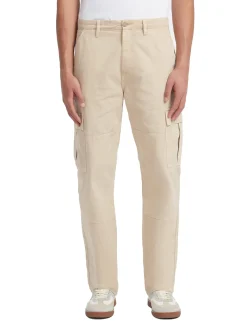 Pantalone chino cargo in cotone sabbia