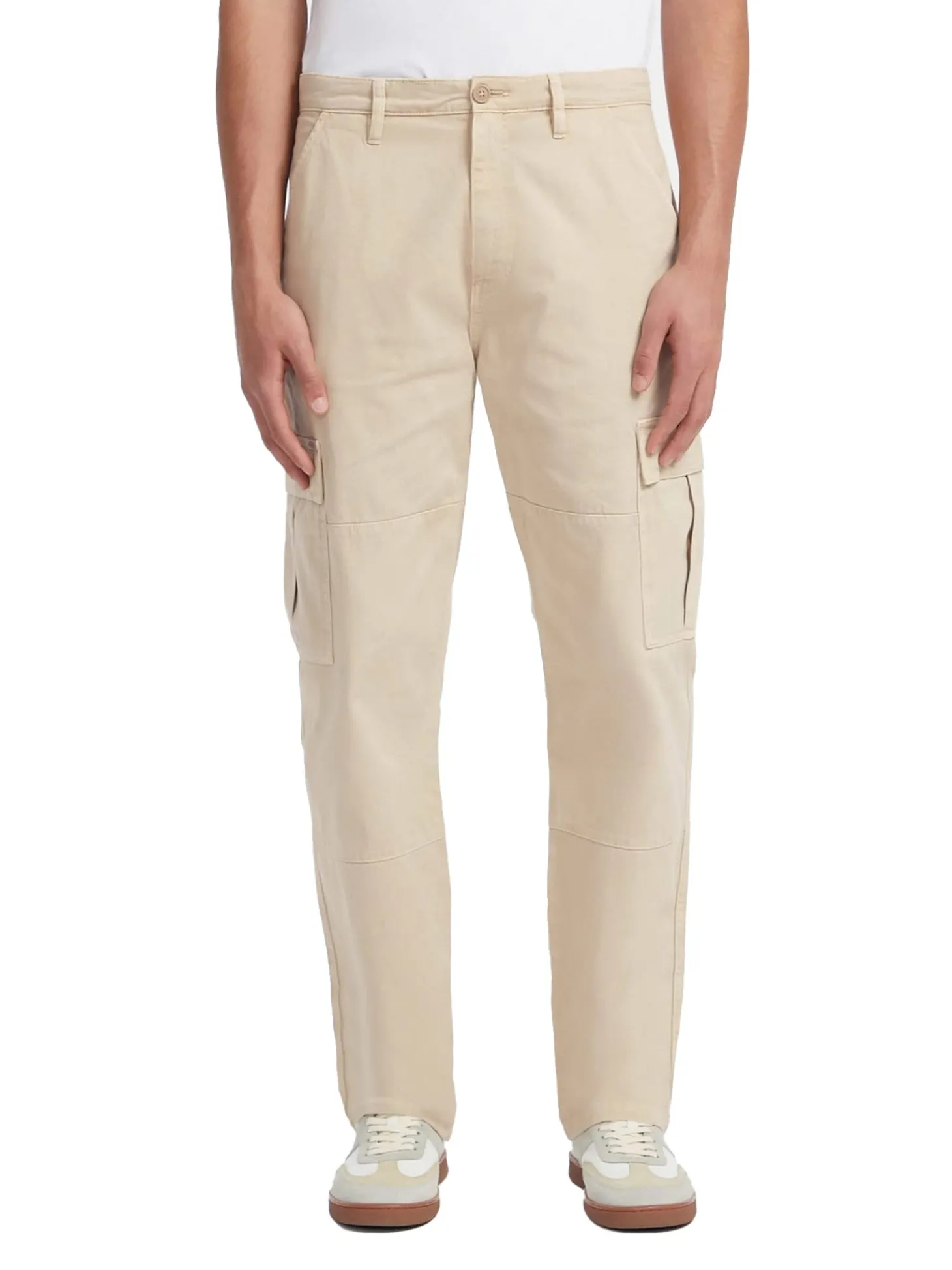Pantalone chino cargo in cotone sabbia