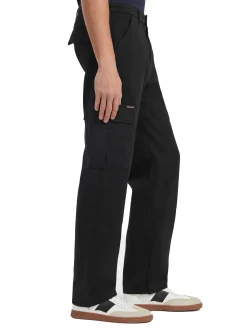 Pantalone chino cargo in cotone nero