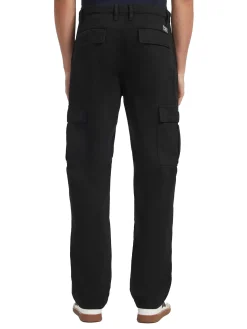 Pantalone chino cargo in cotone nero