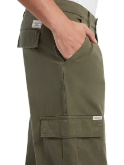 Pantalone chino cargo in cotone verde