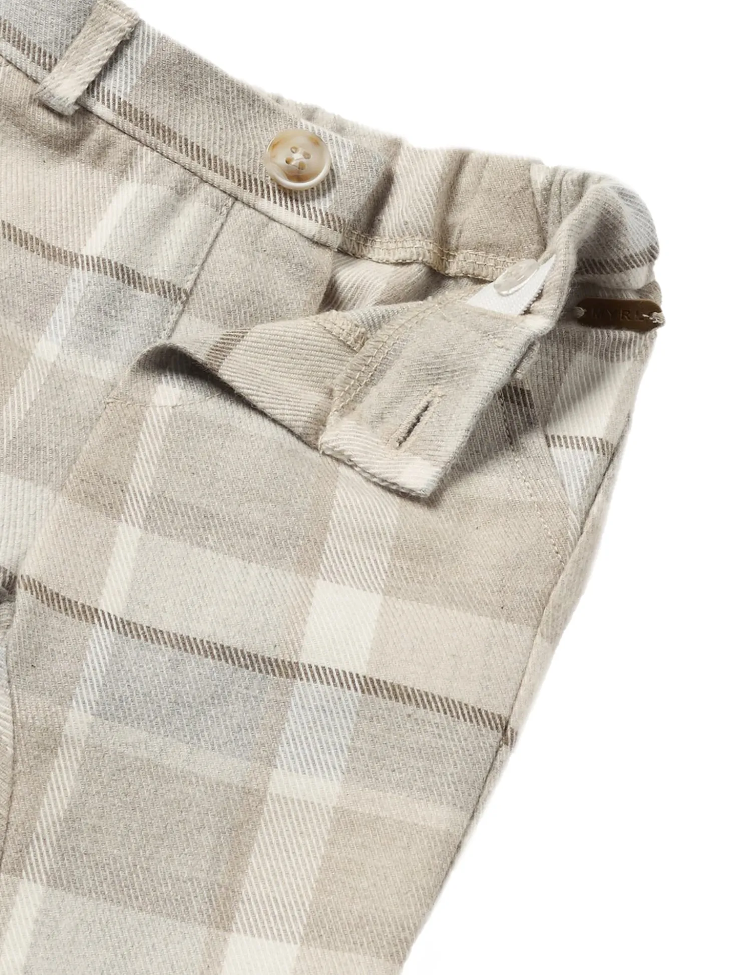 Pantalone chino fantasia check in cotone fantasia