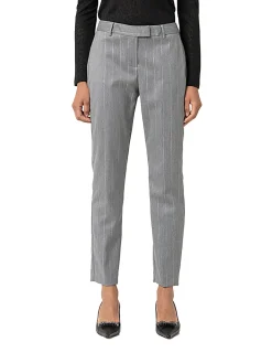 Pantalone chino gessato lurex grigio