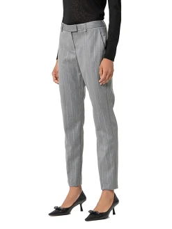 Pantalone chino gessato lurex grigio